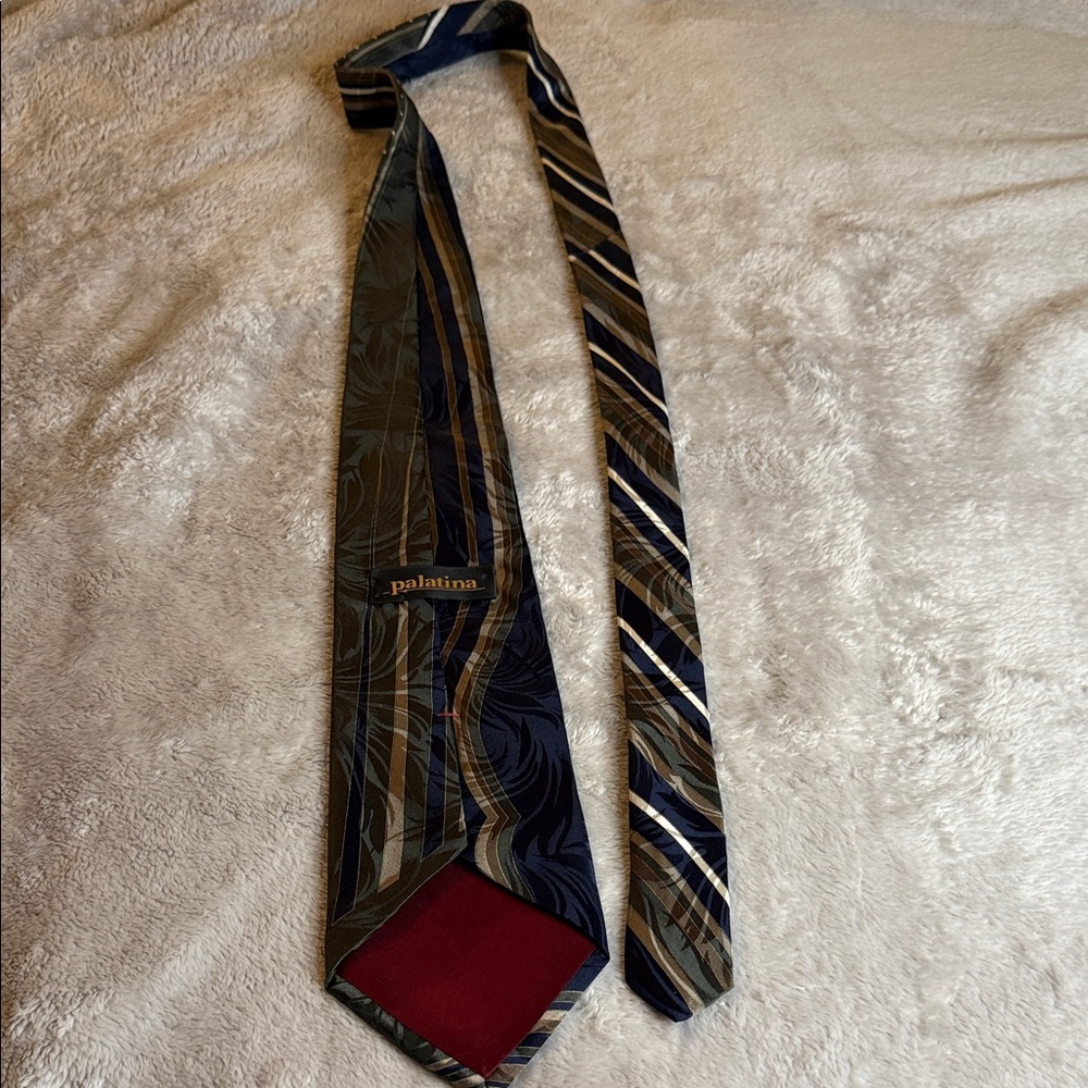 Navy and Brown Men's Tie